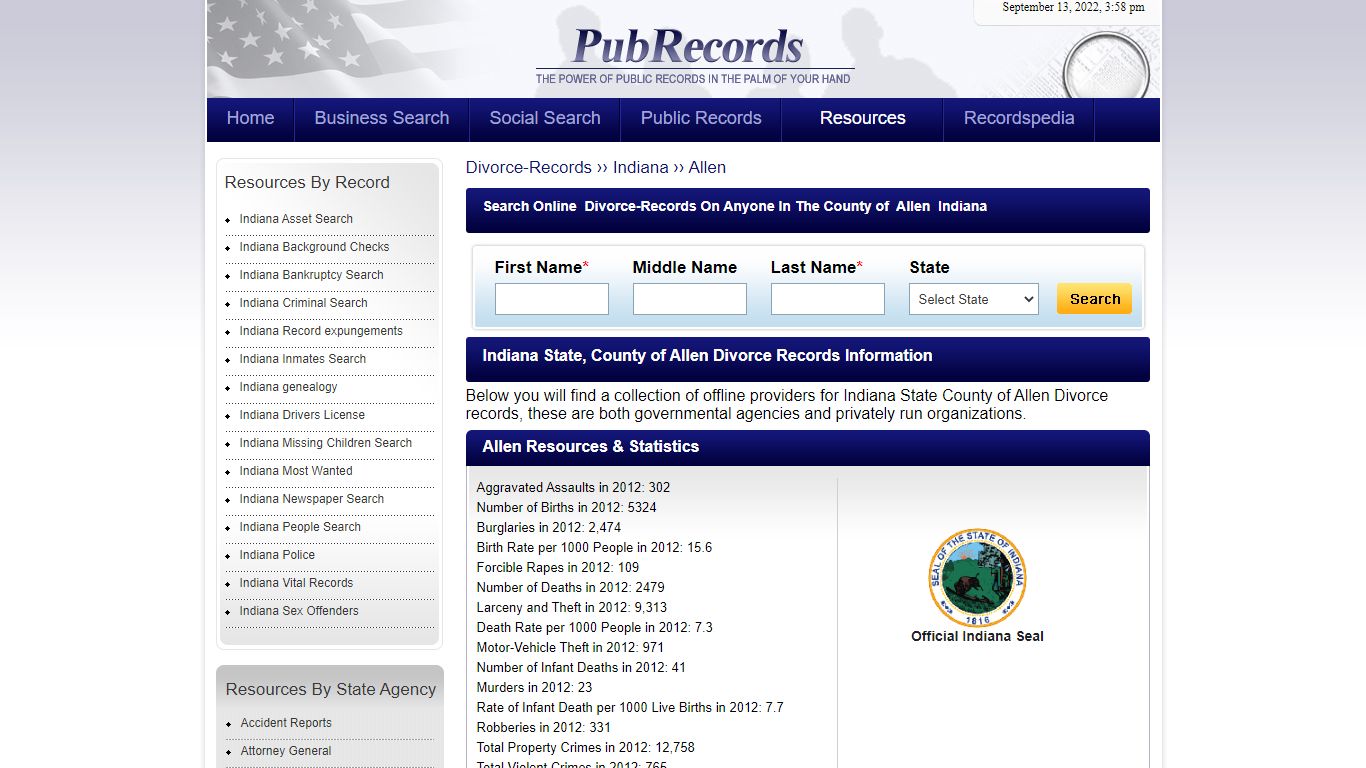 Allen County, Indiana Divorce Records - Pubrecords.com