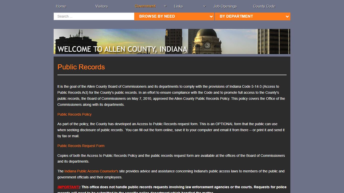 Public Records - Allen County, Indiana